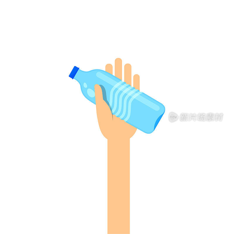drinking water bottle in hand for giving and donate concept, hand are holding water bottle for clip art